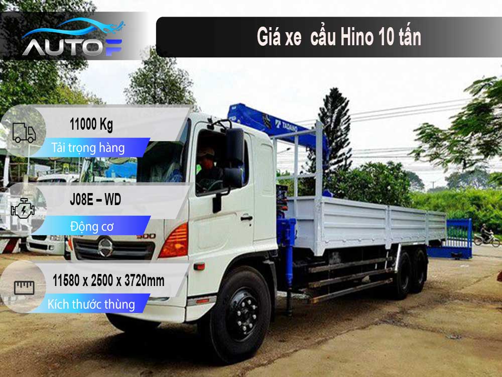 Giá xe tải gắn cẩu Hino 10 tấn mới nhất tại AutoF